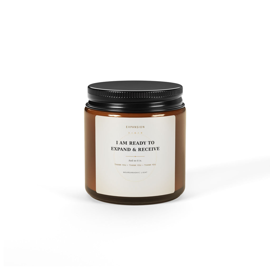 Soy Candle — "I Am Ready to Expand & Receive" Amber Jar (Scented)